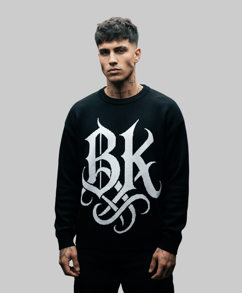 Knitted crew neck sweater