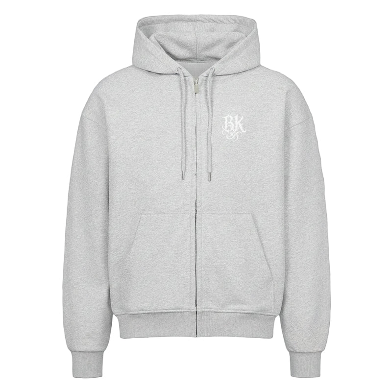 oversized zipper hoodie streetwear Grey BK BERZIK